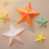 折り紙☆3D星の折り方☆簡単！ハサミで1カットで立体星