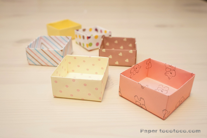 折り紙☆升(重ね箱)の折り方☆簡単！実用的な蓋付きbox