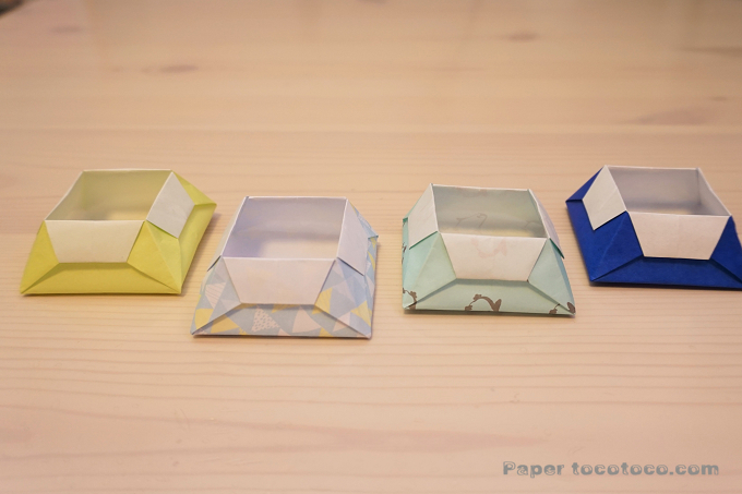 折り紙☆角香箱(つのこうばこ)の折り方☆角香箱のアレンジ1