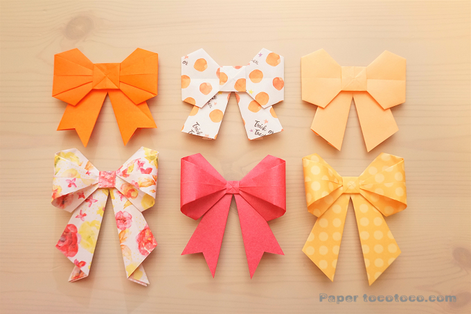 リボン Bow おりがみレシピのpaper Tocotoco