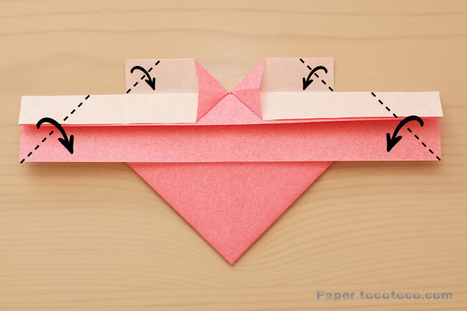 折り紙羽根付きハートの折り方1