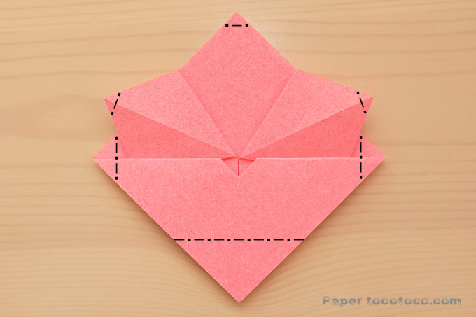 折り紙梅の花の折り方1